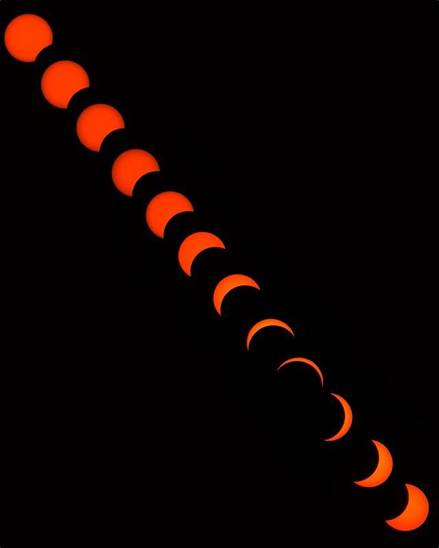 Phases of the 2026 eclipse — August 12, 2026 eclipse with the Seestar S50.