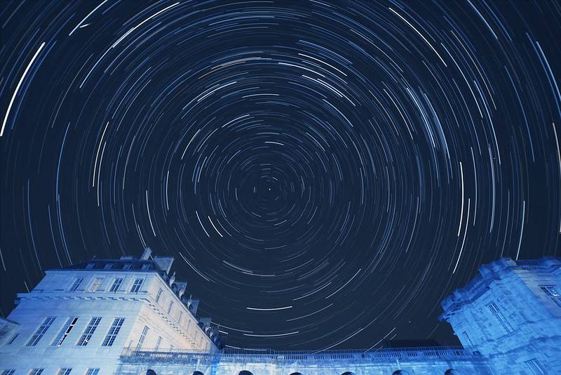 Star trails @ Château de Vincennes — Lights frames: 305x15"