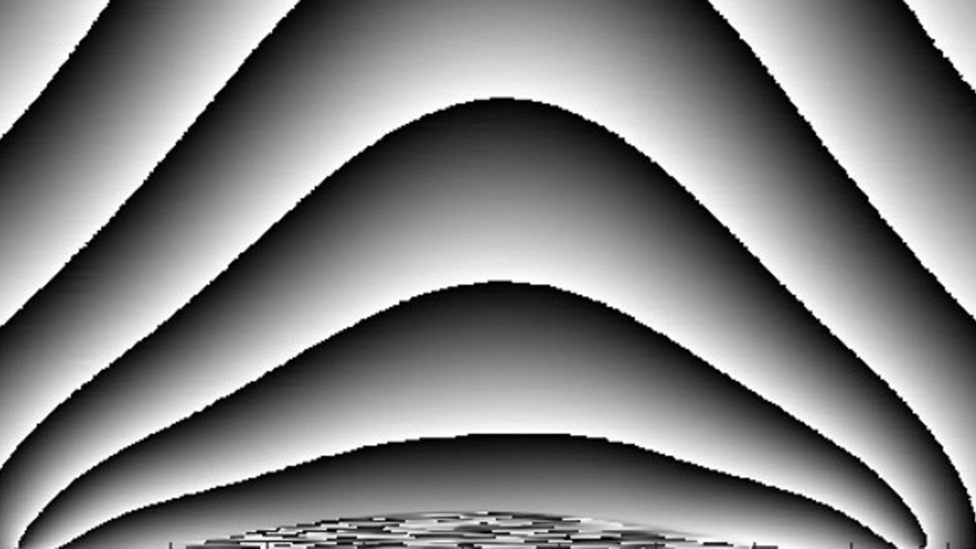 Interferometric visualisation of the vapour above an evaporating liquid film: wavy coloured bands mark lines of equal concentration, like contour lines on a map.